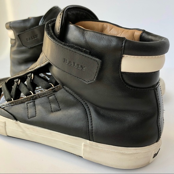Bally Men Black Patent High-Top Sneakers, sz 11 US - Picture 7 of 8